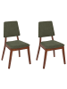 Beliani 2er-Set Esszimmerstuhl MERRILL in Braun/Grün