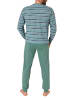 NORMANN Langarm Schlafanzug Pyjama Bündchen Streifen - 86167 in blau