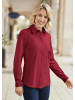 GOLDNER Kurzgröße:  Basicbluse mit  Hemdkragen in dunkelrot