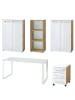 KADIMA DESIGN Büro-Set 5-teilig, Glasfront Soft-Close Modern in Chalet-Eiche-Nb.-Weiß