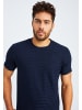 Leif Nelson Herren T-Shirt Rundhals Herren T-Shirt Rundhals LN-55285 in blau