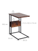 relaxdays Beistelltisch in Braun/Schwarz - (B)55 x (H)60 x (T)36 cm