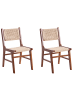 Beliani 2er-Set Esszimmerstuhl OZELLA in Braun/Beige