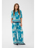 SAINT TROPEZ Kurzarm-Bluse RashedaSZ A-shape in Vallarta Blue Flower Bouquet