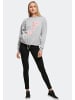 F4NT4STIC Oversize Sweatshirt Kirschblüten Asien in grau meliert