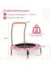 COSTWAY Trampolin mit Griff & LED 3-6 Jahre in Rosa