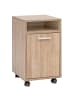 KADIMA DESIGN Rollcontainer OSSOLA, weiß/Sonoma, mit Ablagefach und Rollen in Beige