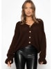 SASSYCLASSY Cardigan mit Volants in Braun