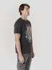 KOROSHI Crew t-shirt baumwolle druck-emb in anthrazit