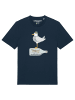 wat? Apparel T-Shirt Möwe mit Hut in Dunkelblau