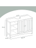 VASAGLE Badezimmerschrank in Taubengrau - (B)90 x (H)60 x (T)30 cm