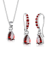 Elli Schmuckset 925 Sterling Silber Tropfen in Rot