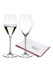 RIEDEL Glas 2er Set Champagnergläser inklusive Poliertuch Performance in 375 ml in transparent