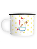 Mr. & Mrs. Panda XL Emaille Tasse Einhorn Küche ohne Spruch in Weiß