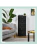 relaxdays Kommode in Schwarz/ Braun - (B)43 X (H)105 x (T)33 cm