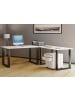 VCM  U Schreibtisch Eckschreibtisch L Form 220x190x80 in Schwarz / Weiß