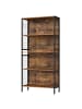 VASAGLE Bücherregal Dacey in Vintagebraun-Schwarz - (B)30 x (H)155.5 x (T)74 cm