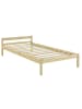 en.casa Holzbett Lynge mit Matratze in Beige (B)90cm (H)50cm