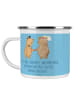 Mr. & Mrs. Panda Camping Emaille Tasse 2. Hochzeitstag Baumwollh... in Sky Blue