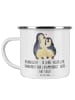 Mr. & Mrs. Panda Camping Emaille Tasse 10. Hochzeitstag Rosenhoc... in Weiß