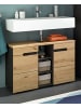 Inn.Furn Waschbeckenunterschrank Eiche, grau 80 cm mit Soft-Close