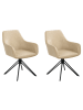 Beliani 2er-Set Esszimmerstuhl SANSARC in Beige/Schwarz