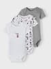 name it Unisex Baby Kurzarm-Body-Set Grey Melange 50