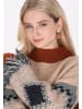 IZIA Damen Pullover in Beige Mehrfarbig