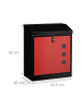 relaxdays Briefkasten in Schwarz Rot
