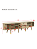 ABRIHOME TV Schrank in Eichenbraun 175 cm mit Rattan Schiebetür Landhausstil Schubladen