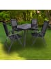 ebuy24 Gartenset Dora 80x140cm (5-teilig) Schwarz 80 x 140 cm
