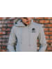GUGGEN MOUNTAIN Kapuzenpullover Fleece Hoodie in Hellgrau