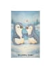 Mr. & Mrs. Panda Gästehandtuch Pinguine trösten Design ohne Spruch in Weiß