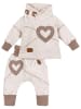 Baby Sweets 2tlg Set Shirt + Hose Patchwork Herzen in beige