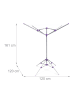 relaxdays Wäschespinne in Silber - (B)120 x (H)161 x (T)120 cm