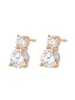 faina Women Stud Earrings in Rose Gold White