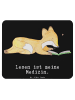 Mr. & Mrs. Panda Mousepad Fuchs Lesen mit Spruch in Schwarz