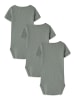 name it Kurzarm Body Druckknöpfen 3er-Set Bequem in Grau-2