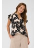 CULTURE Kurzarm-Bluse CUmiso Relaxed fit in Black Palm Leaves