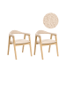 Beliani 2er-Set Esszimmerstuhl ONECO in Braun/Beige
