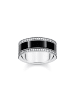 Thomas Sabo Bandring Mit Schwarzer Kaltemaille Und Weißen Steinen in silber, weiß, schwarz