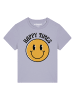 wat? Apparel T-Shirt Happy times smiley emoji in Lavender