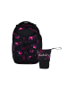 Satch Schulrucksack-Set MATCH "Mystic Nights" 2-teilig in Schwarz/Rosa