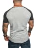 Amaci&Sons Basic Oversize Raglan T-Shirt mit Rundhalsausschnitt OMAHA in Grau/Anthrazit