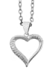 Adeliás Damen Anhänger – Herz Herzanhänger aus 925 Silber mit Zirkonia in silber