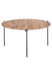 home24 home24 Couchtisch aus Eiche massiv und Metall in Eiche / Schwarz (38 cm) in Eiche / Schwarz