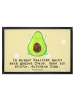 Mr. & Mrs. Panda Fußmatte Avocado Glücklich mit Spruch in Gelb Pastell