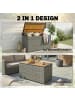 Outsunny Rattan Gartenbox,120L x 68B x 67,5H cm,Dunkelgrau