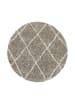 KADIMA DESIGN Teppich Hochflor Shaggy Waschbar Geometrisch DOLOMIT Strapazierfähig in Beige