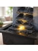 MARELIDA Kaskadenbrunnen Schieferlook Tischbrunnen mit LED H27cm